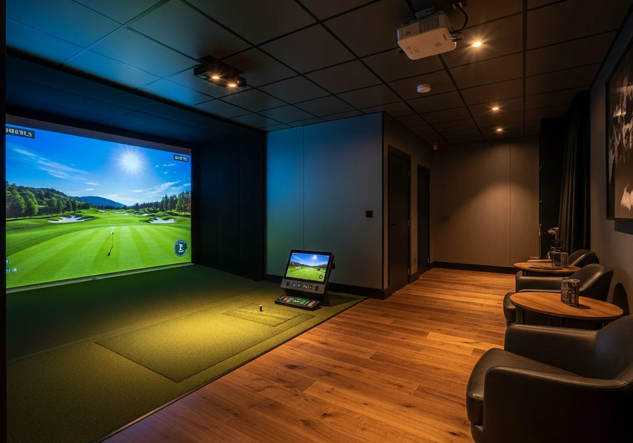 Golf simulator garden room hertfordshire 1 — Sublime Outdoor Living, Hertfordshire