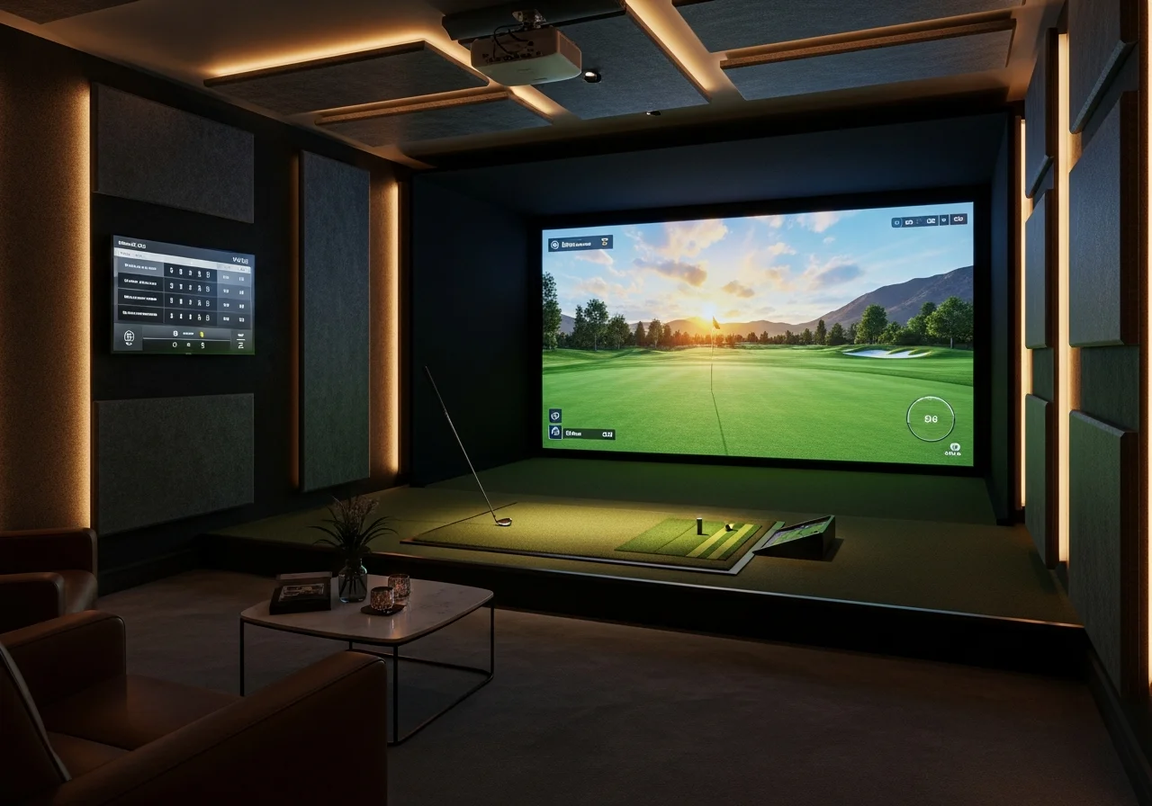 Golf simulator garden room hertfordshire 2 — Sublime Outdoor Living, Hertfordshire