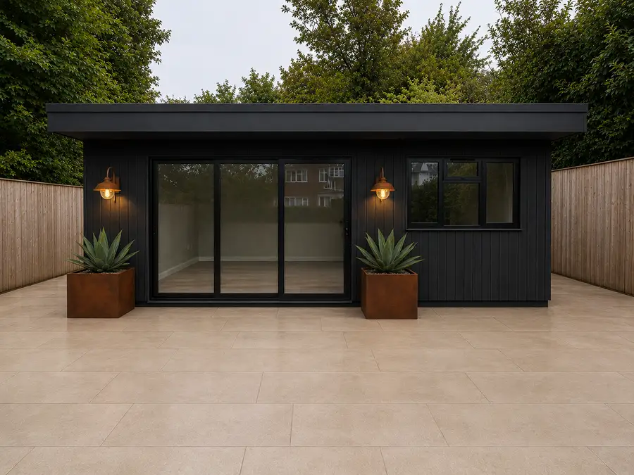 Modern garden office black cabin st albans — Sublime Outdoor Living, Hertfordshire