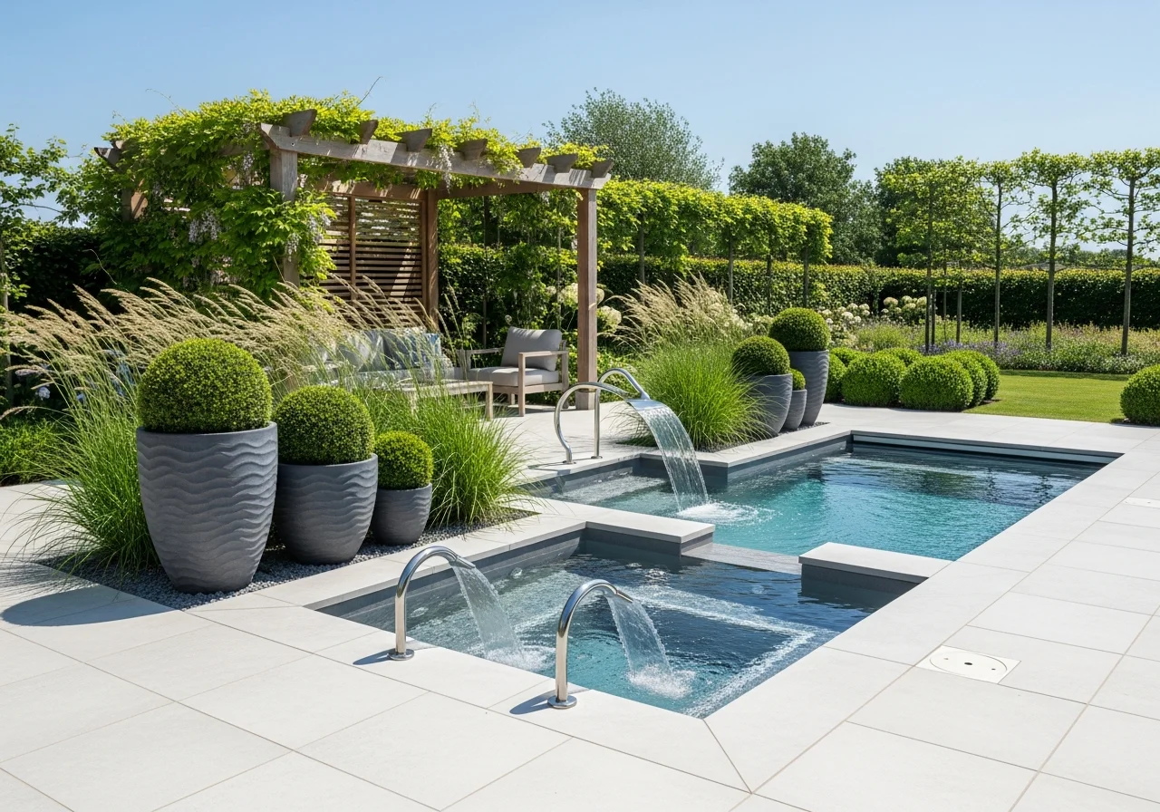 Sunken hot tub garden hertfordshire day 2 — Sublime Outdoor Living, Hertfordshire